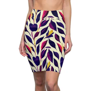 Pencil Skirt - Violet Flourish Damask