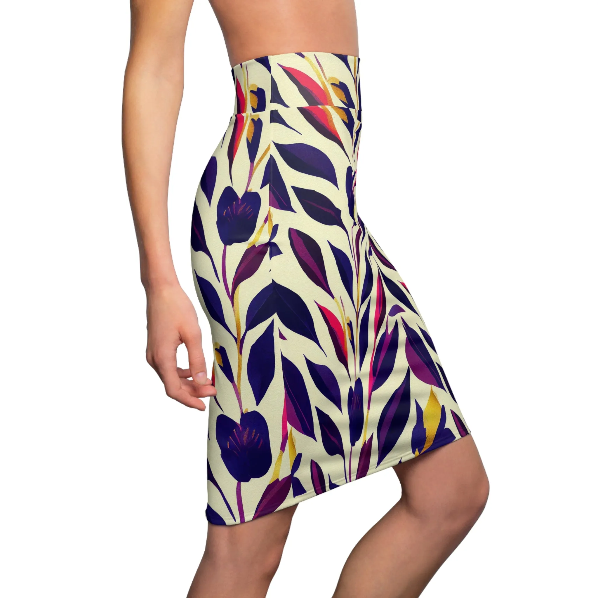 Pencil Skirt - Violet Flourish Damask