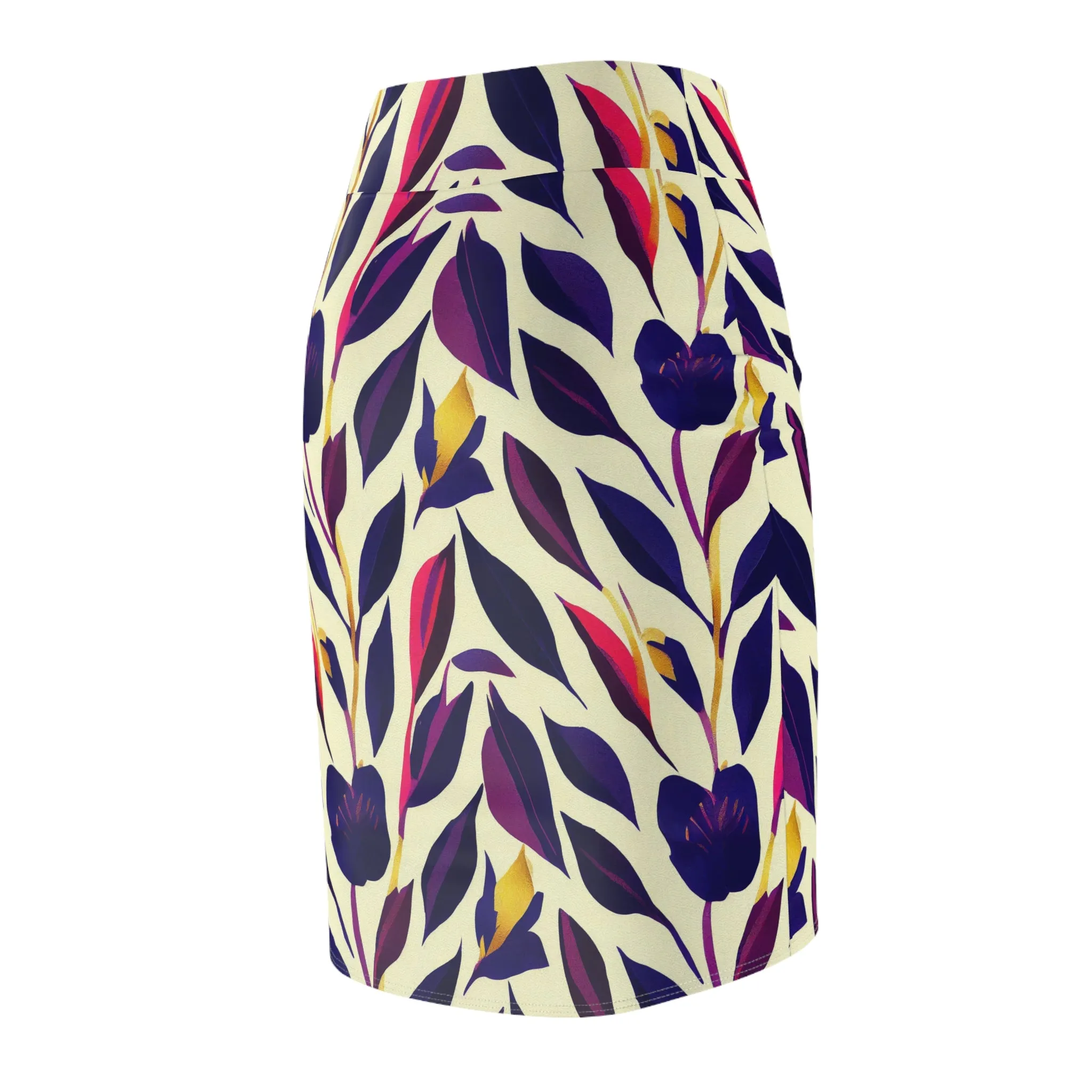 Pencil Skirt - Violet Flourish Damask