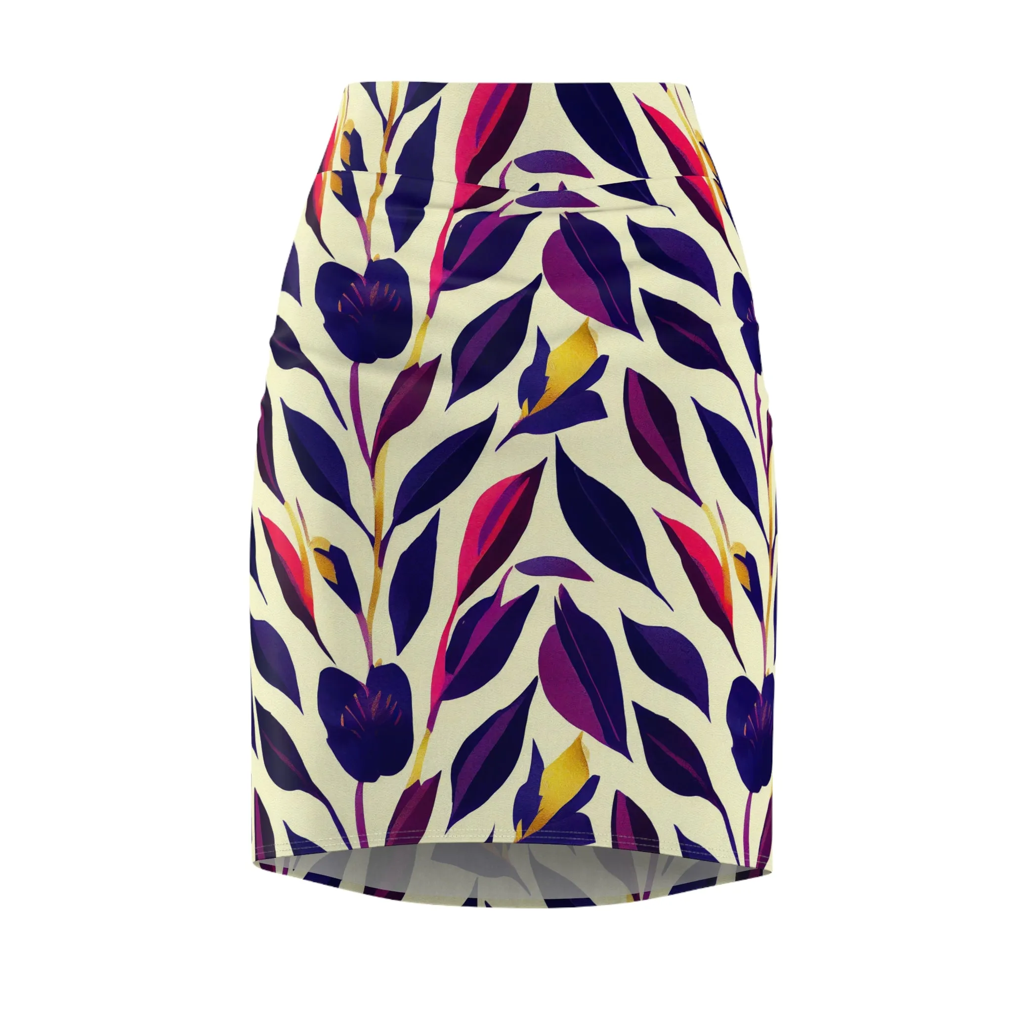 Pencil Skirt - Violet Flourish Damask