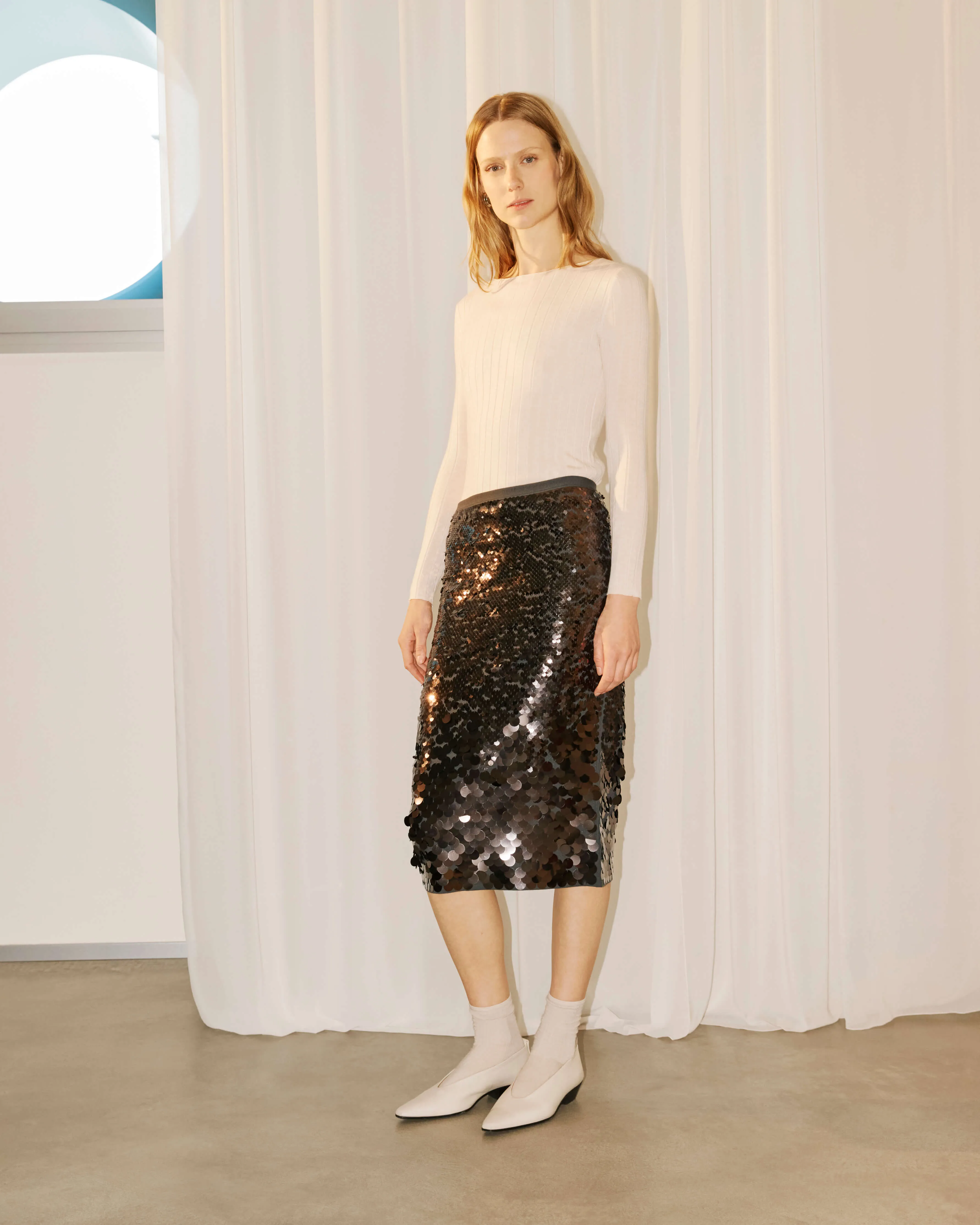 PENCIL SKIRT WITH SEQUINS
