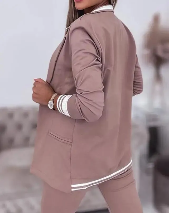 Penny® | Double-Breasted Blazer Pants Suit In Spring Trend