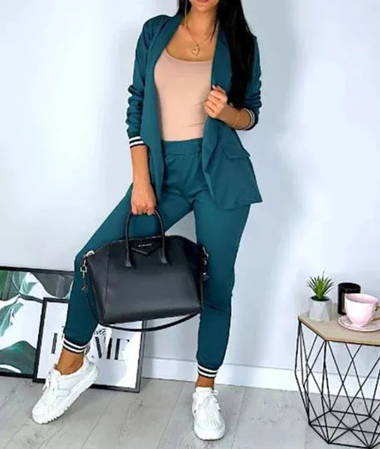 Penny® | Double-Breasted Blazer Pants Suit In Spring Trend