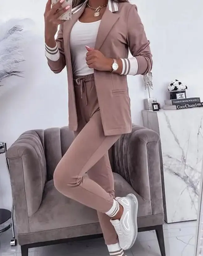 Penny® | Double-Breasted Blazer Pants Suit In Spring Trend