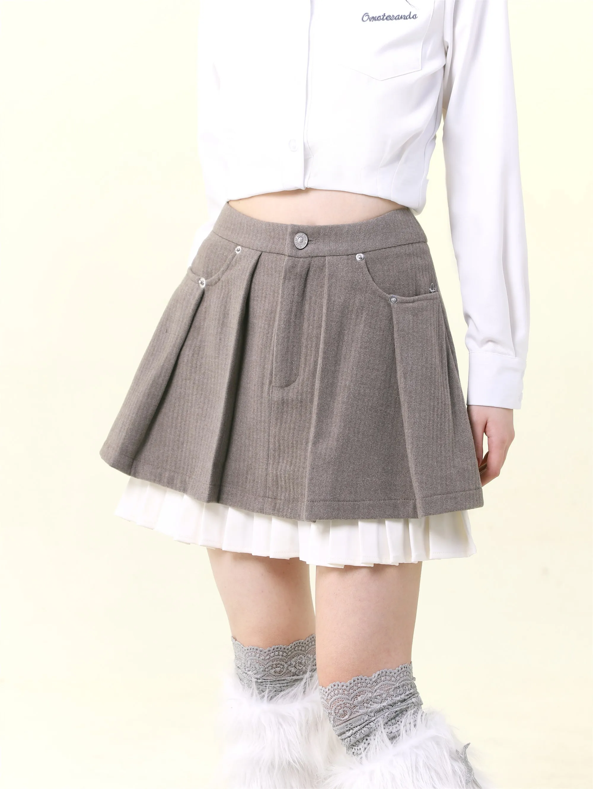 Petite A-line double lace skirt