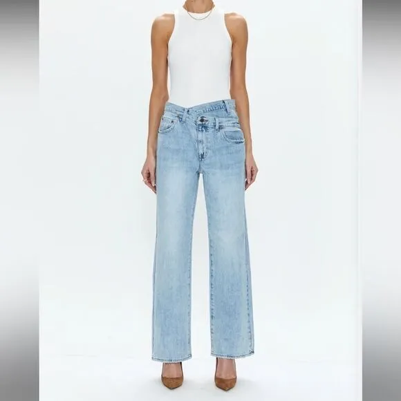 PISTOLA Bobbie mid rise loose straight leg with crossover