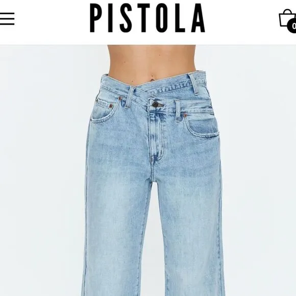PISTOLA Bobbie mid rise loose straight leg with crossover