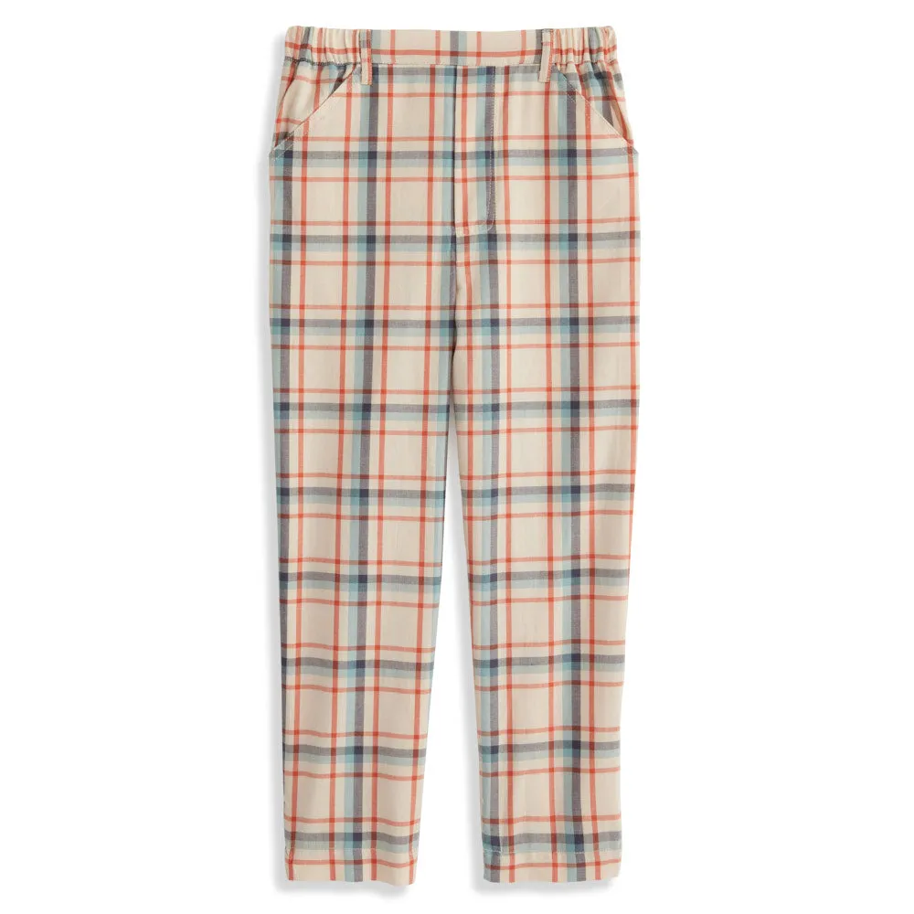 Plaid Faux Zip Pant -- Baker Plaid