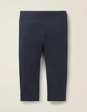 Plain Cropped Leggings-College Navy
