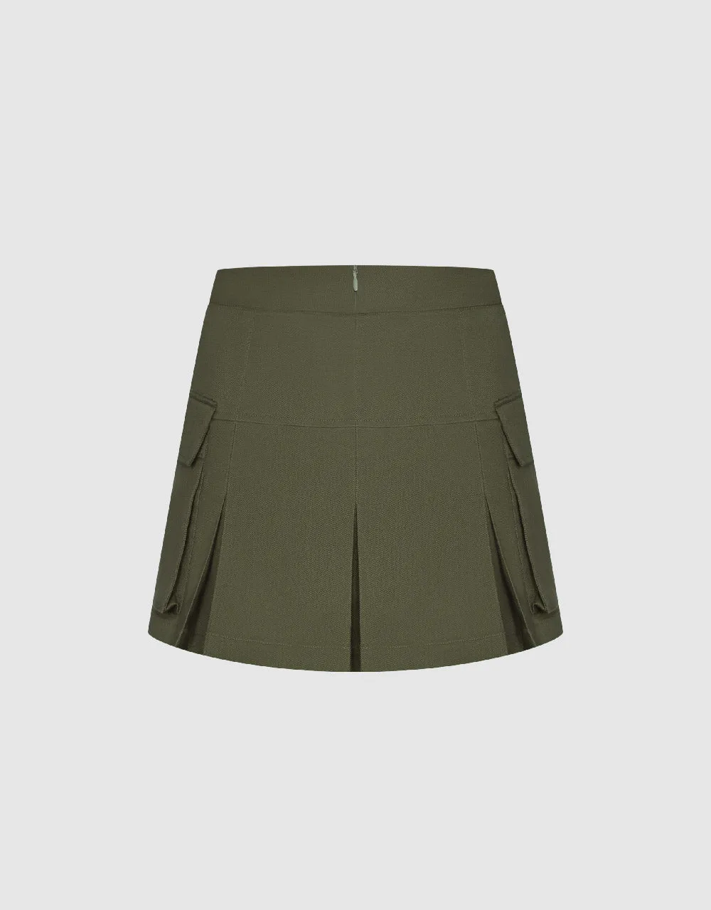 Pleated Mini A-Line Skirt