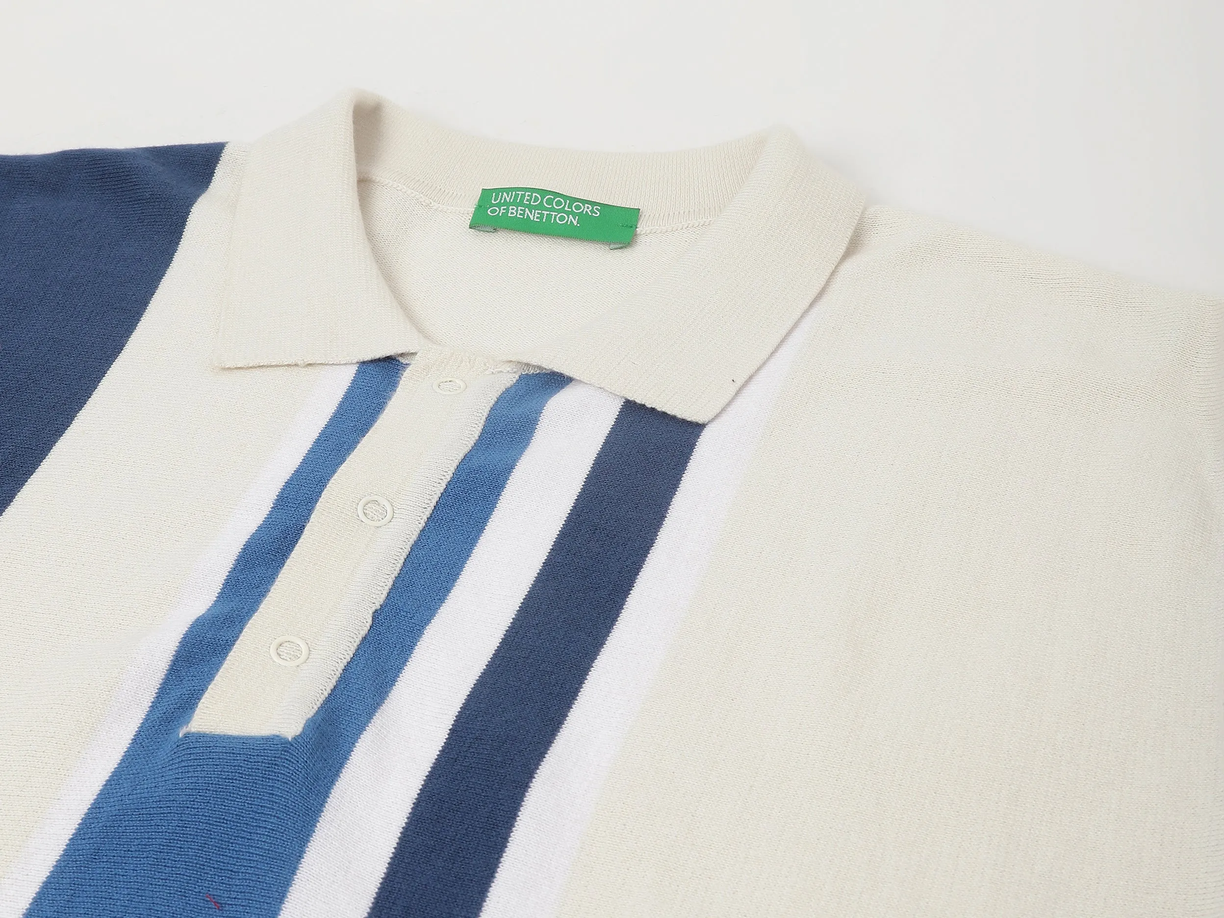Polo Neck Striped Pattern T-Shirt
