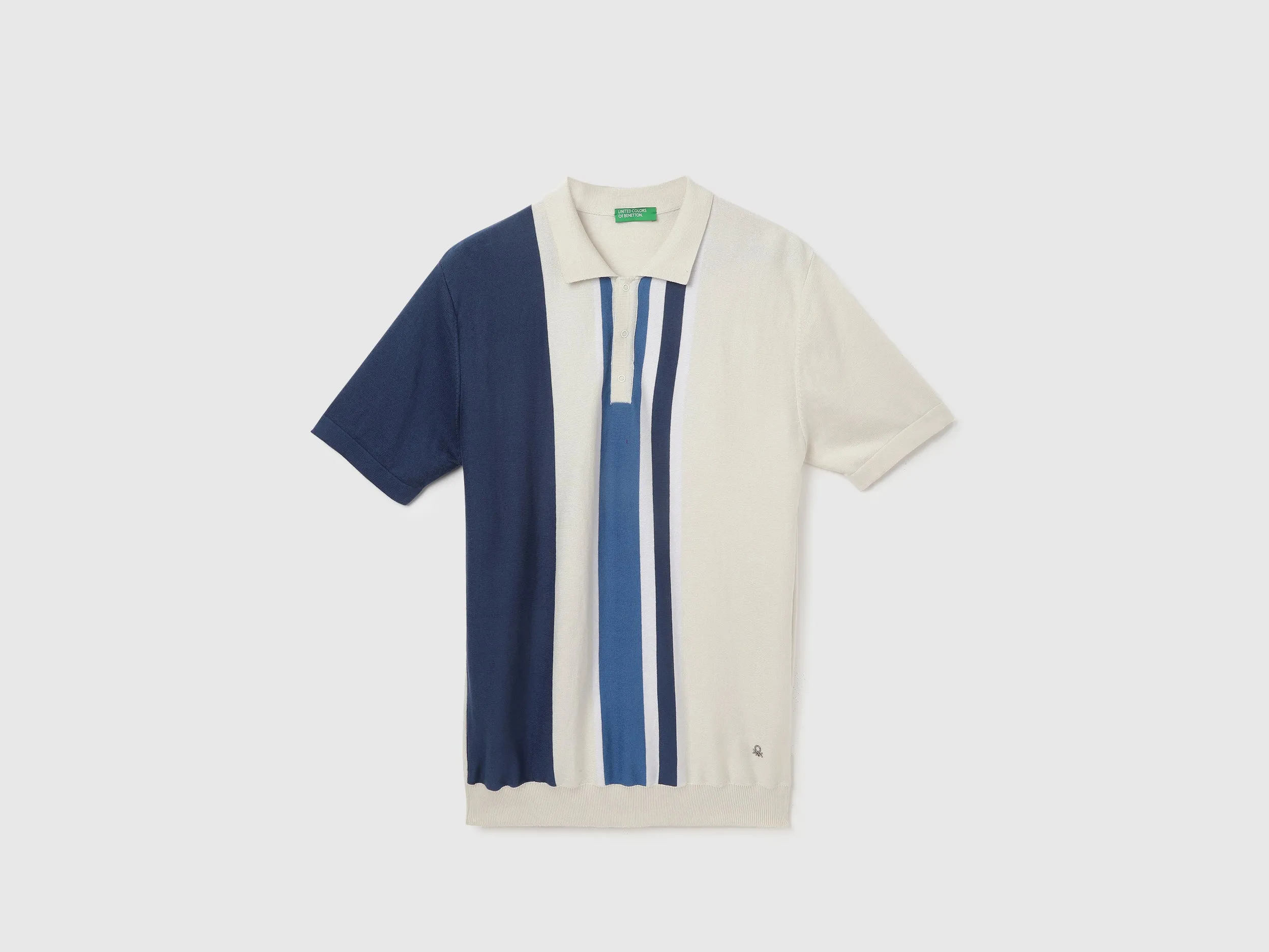 Polo Neck Striped Pattern T-Shirt