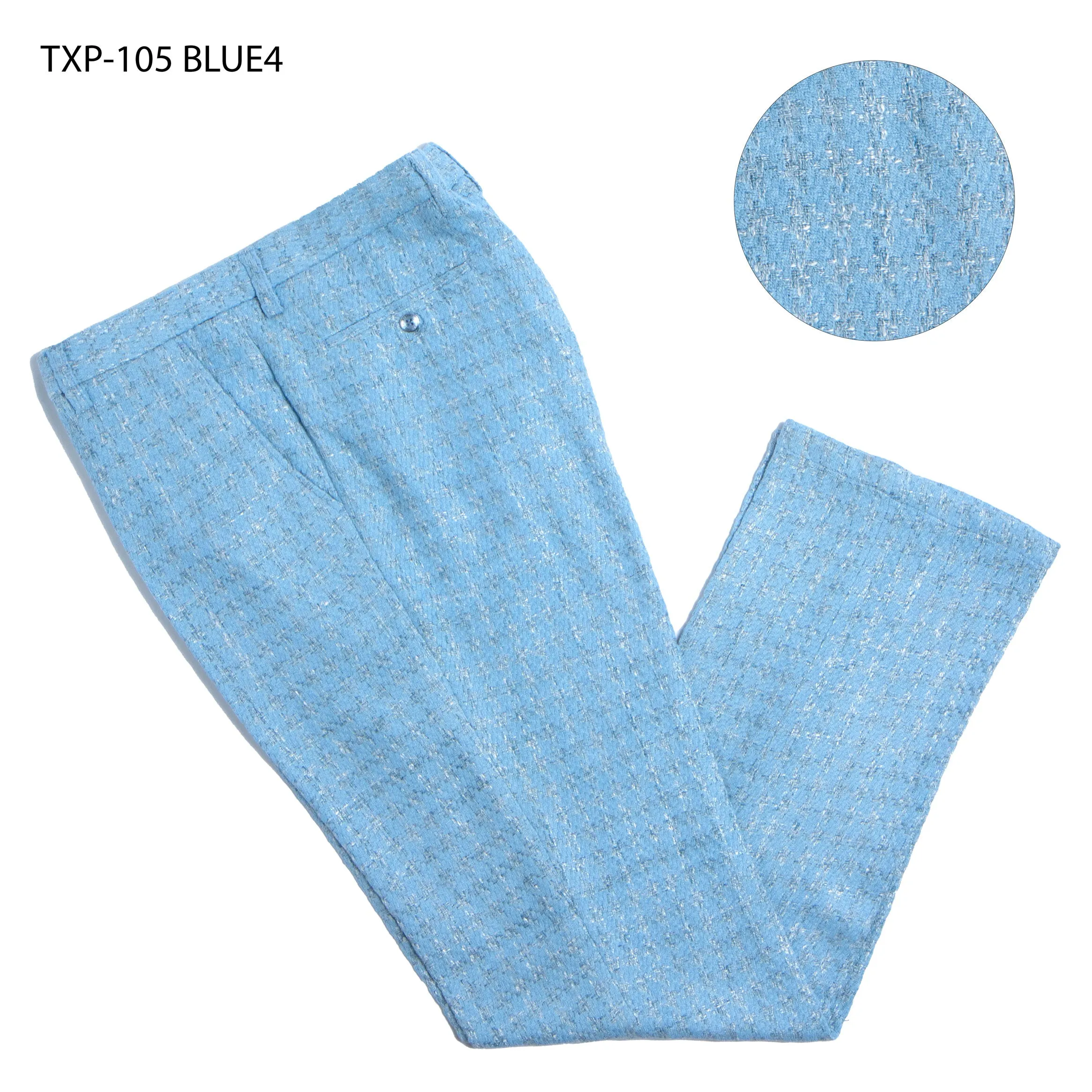 Prestige Light Blue Textured Dress Pants