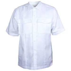Prestige White Linen Short Sleeve Button-Up Shirt