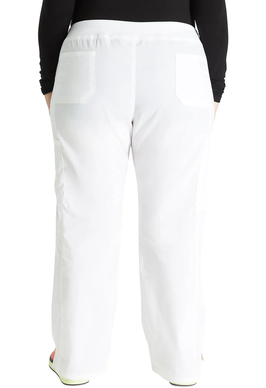 Professionals WW170 Mid Rise Straight Leg Pull-on Cargo Pants White
