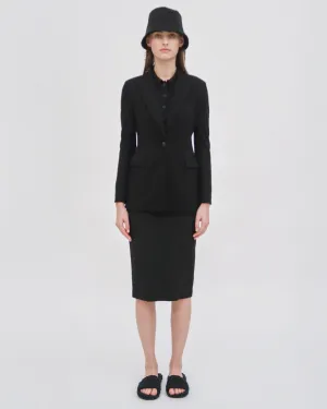 PULL ON PENCIL SKIRT - SOLID INTERLOCK