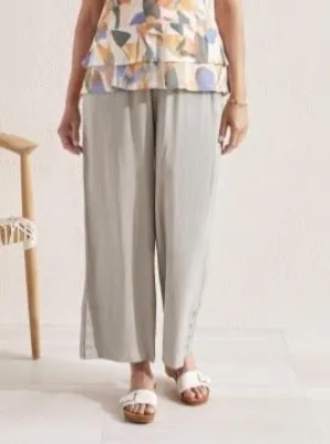 Raw Hem Pull On Ankle Pant