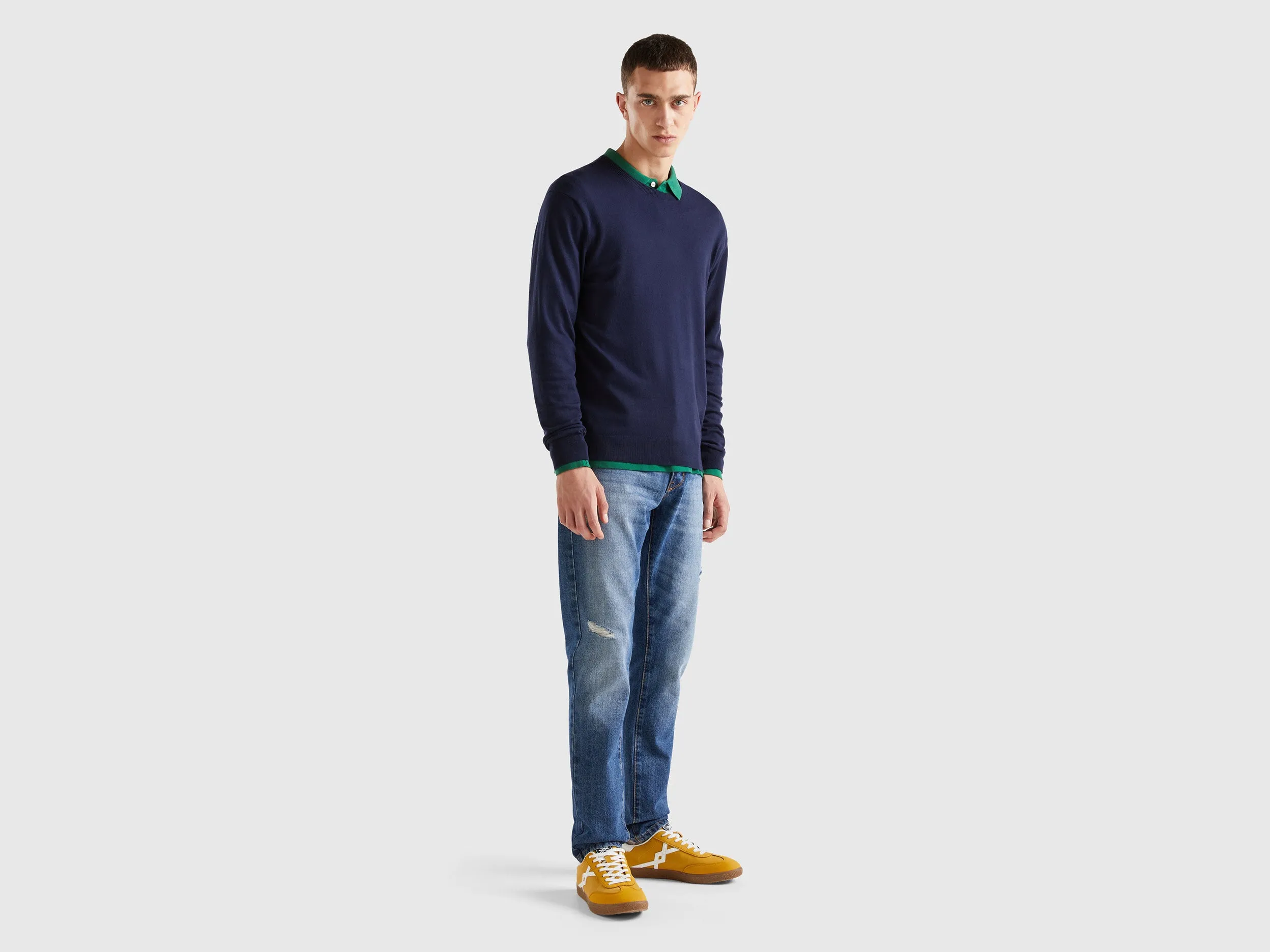 Regular Fit Crew Neck Pure Merino Wool Sweater