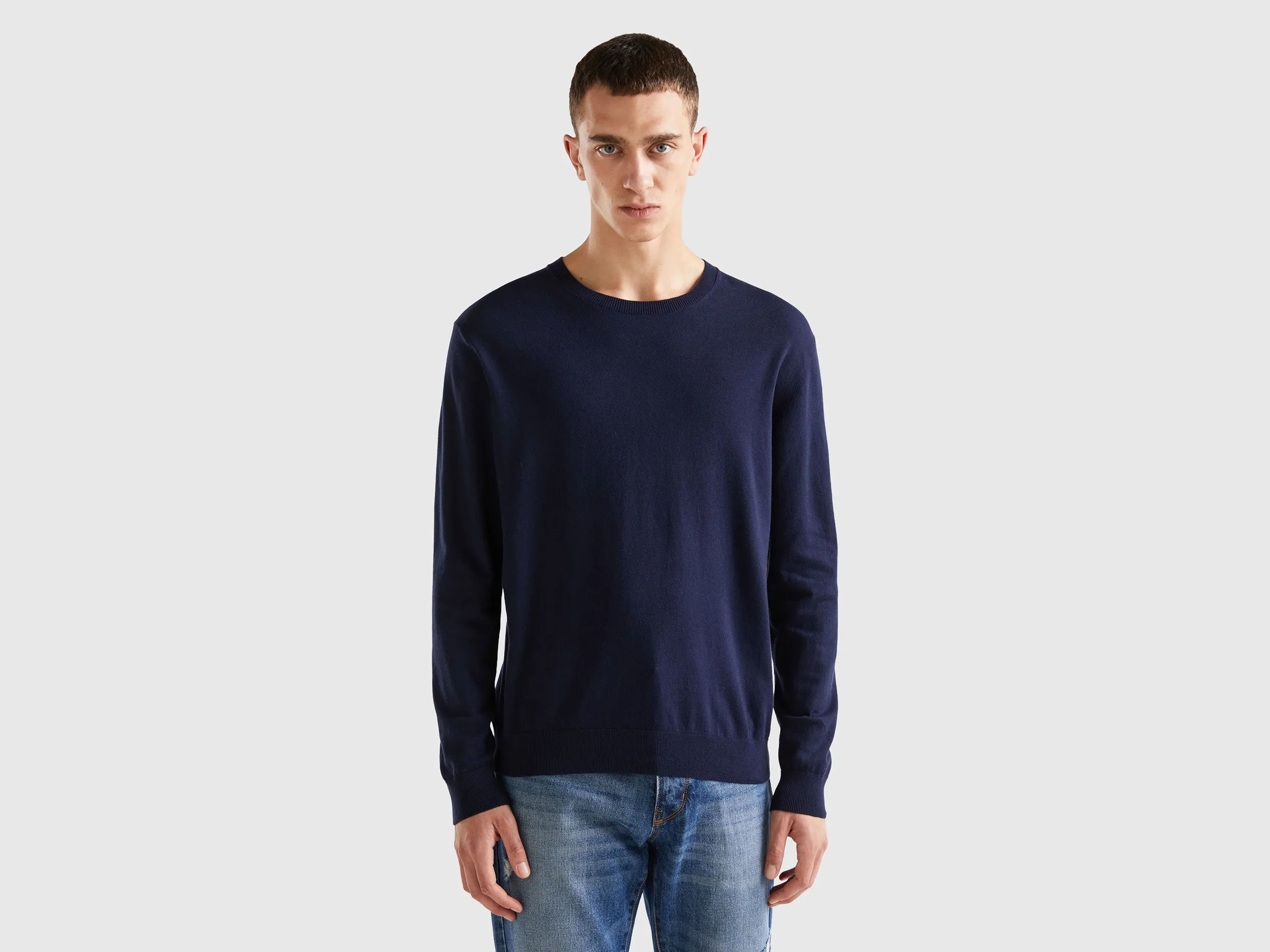 Regular Fit Crew Neck Pure Merino Wool Sweater