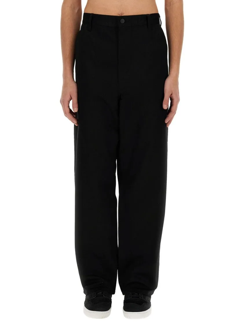 Relaxed Fit Cotton Pants With Straight Leg Design