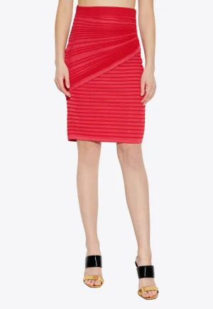 Ribbed Pencil Mini Skirt