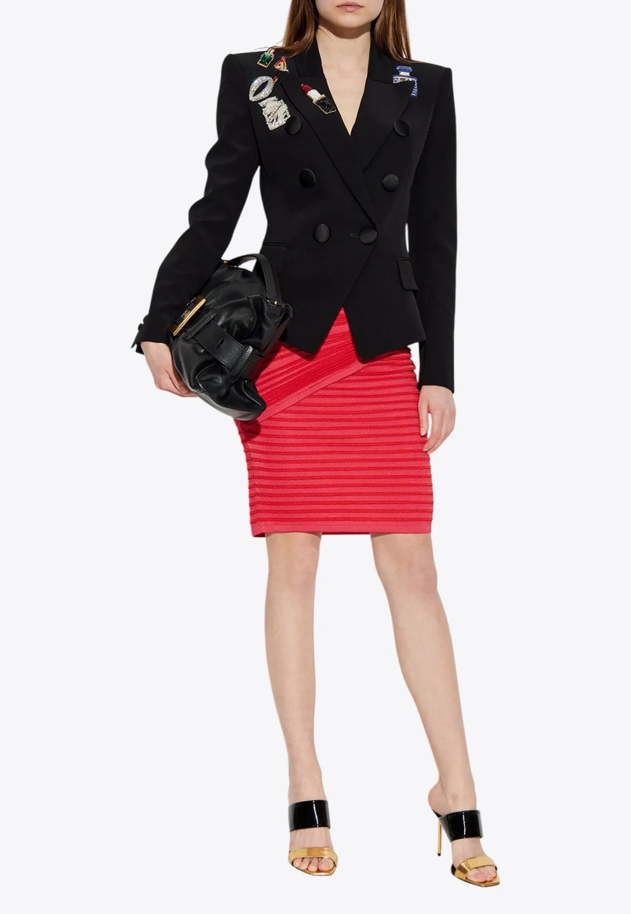 Ribbed Pencil Mini Skirt