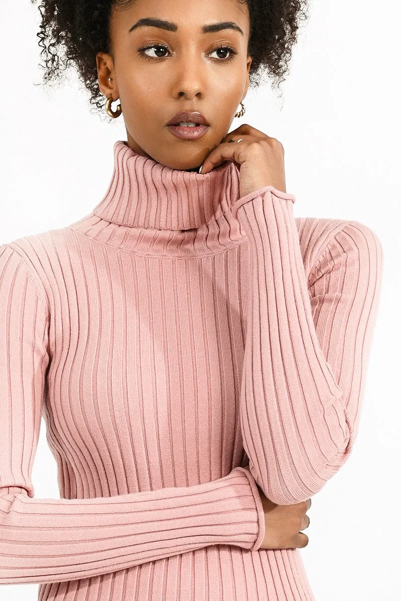 RIBBED SWEATER, TURTLENECK