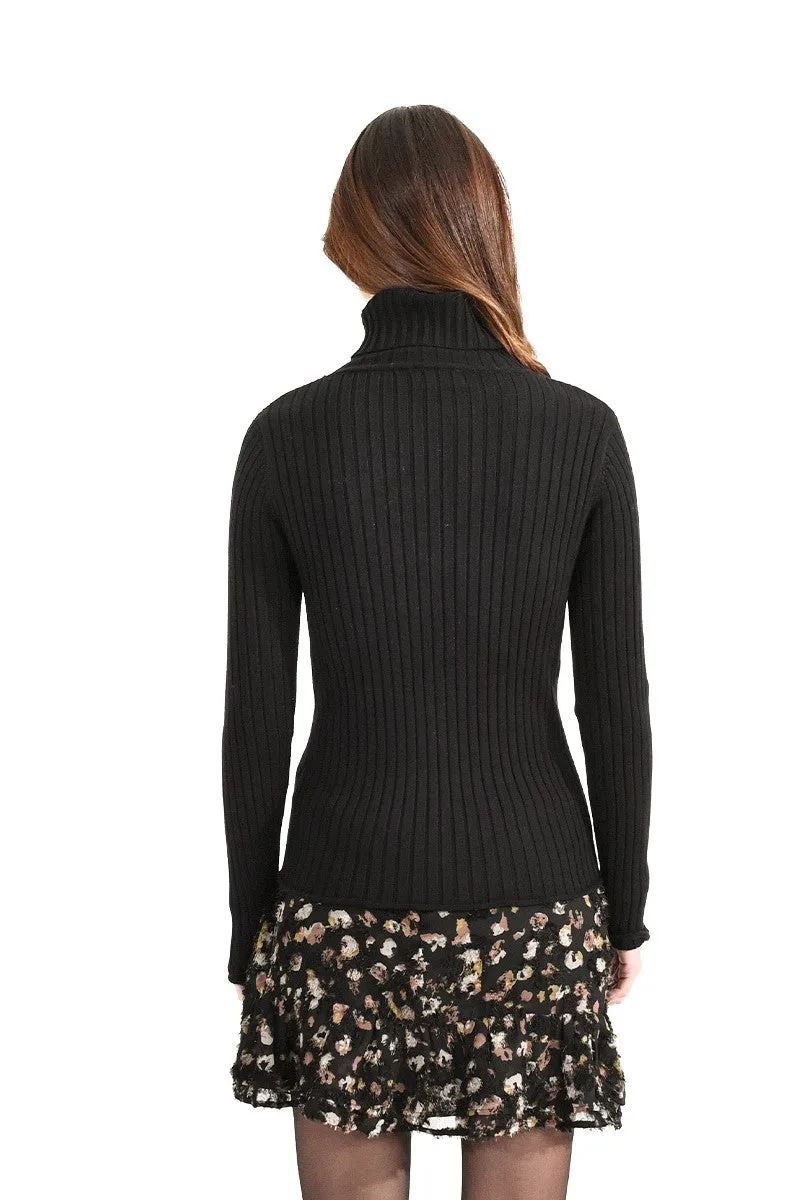 RIBBED SWEATER, TURTLENECK