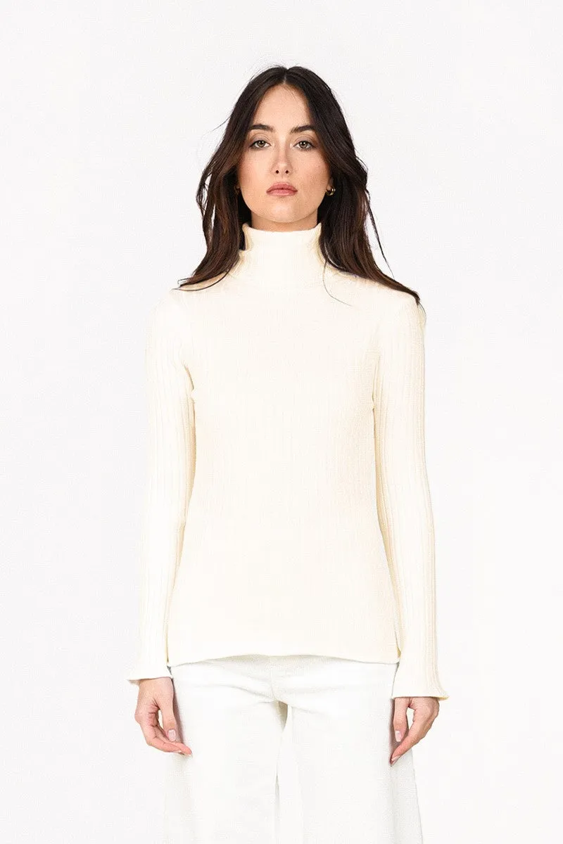 RIBBED SWEATER, TURTLENECK
