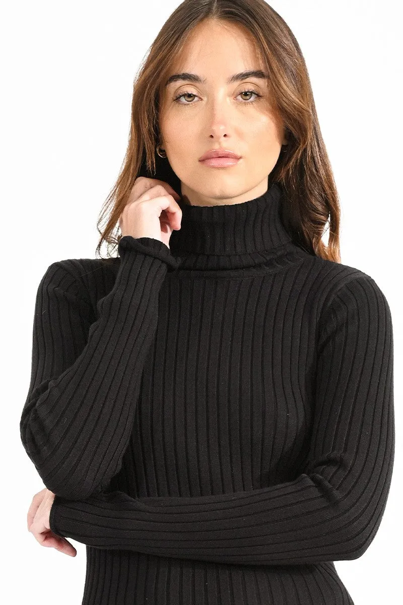 RIBBED SWEATER, TURTLENECK
