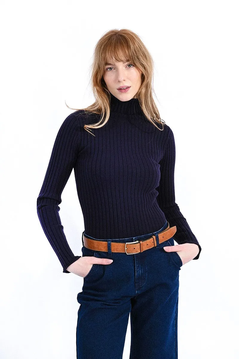 RIBBED SWEATER, TURTLENECK