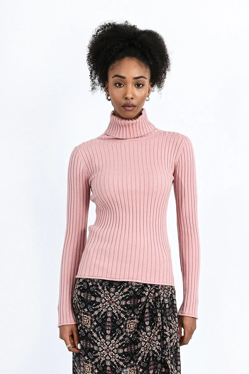 RIBBED SWEATER, TURTLENECK