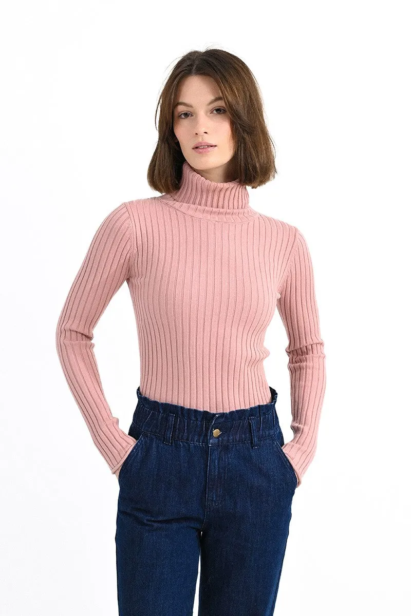 RIBBED SWEATER, TURTLENECK