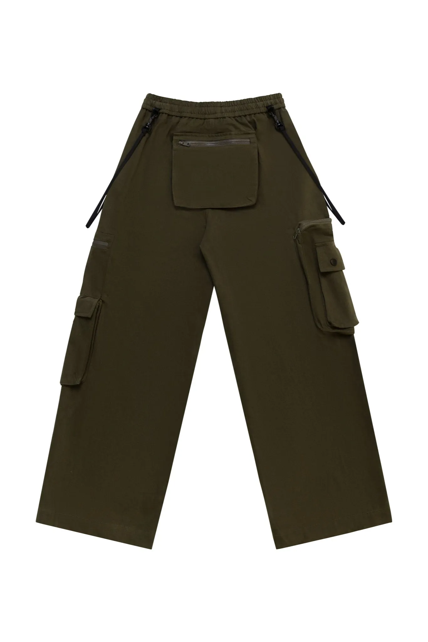 RoamFit Wide-Leg Baggy Trouser - Olive Green
