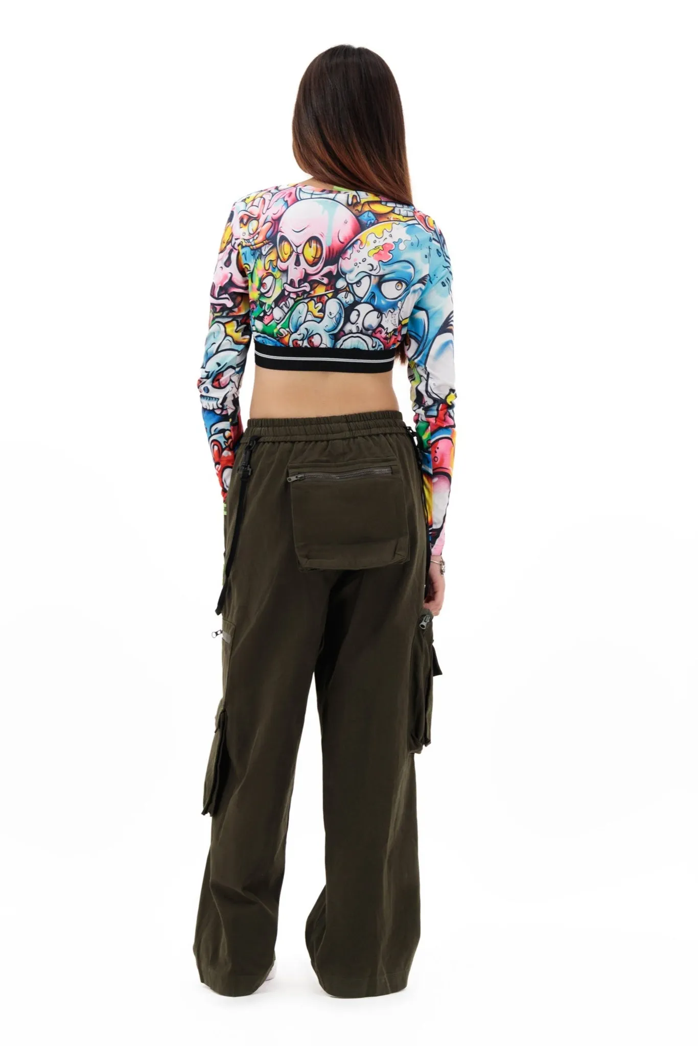 RoamFit Wide-Leg Baggy Trouser - Olive Green