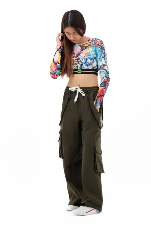 RoamFit Wide-Leg Baggy Trouser - Olive Green