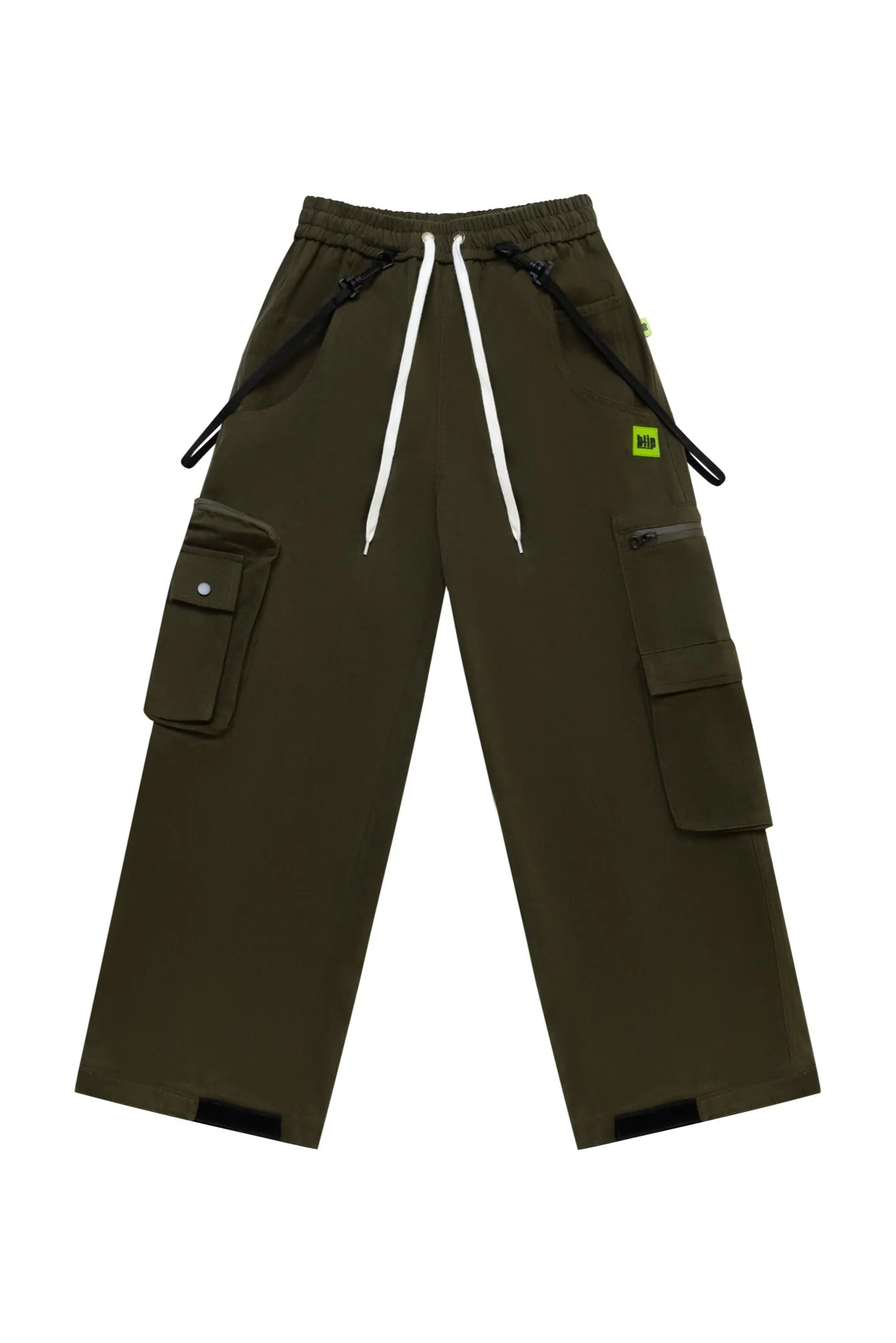 RoamFit Wide-Leg Baggy Trouser - Olive Green