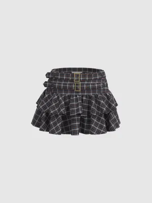 Ruffle Hem Mini A-Line Skirts