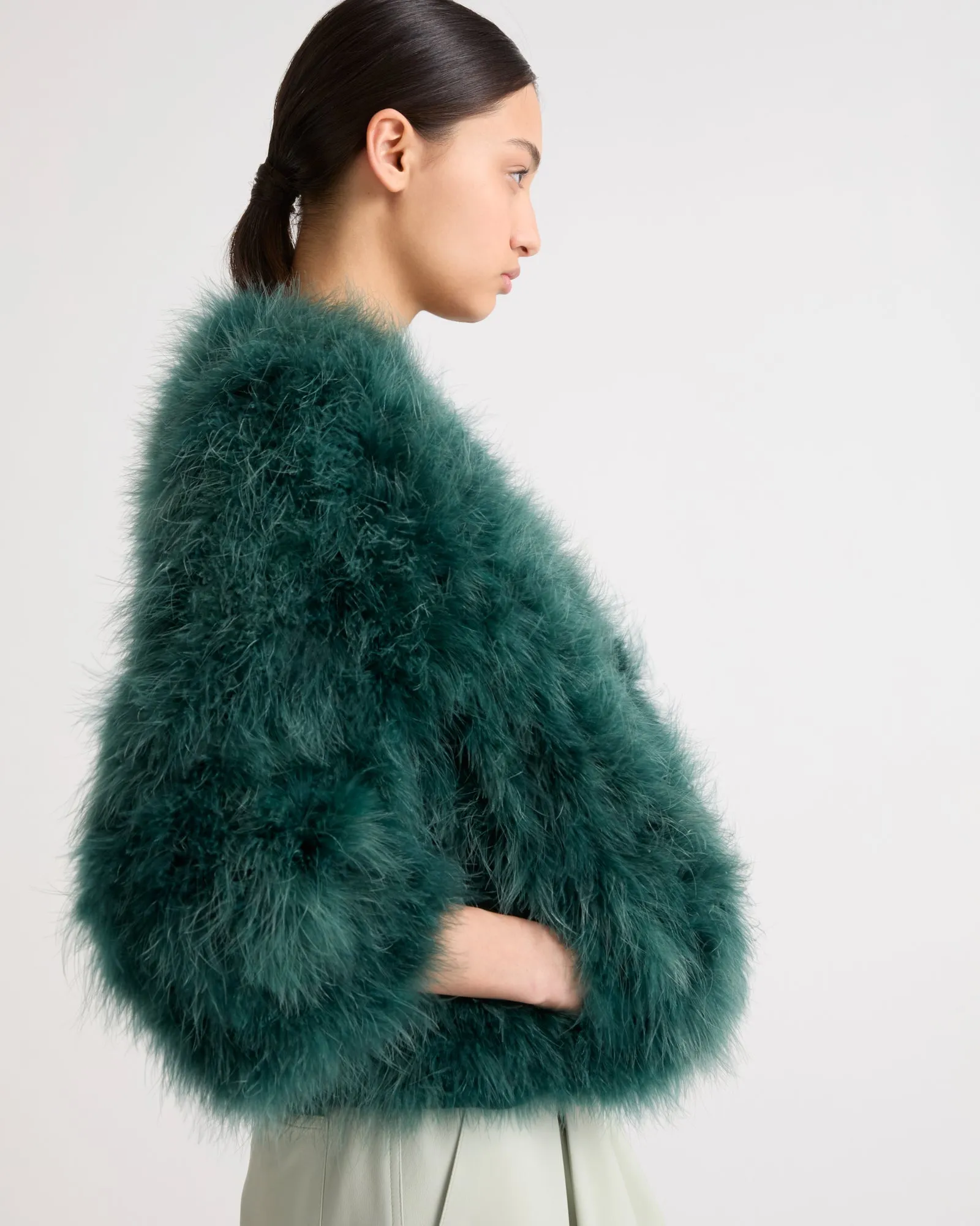 Short feather jacket