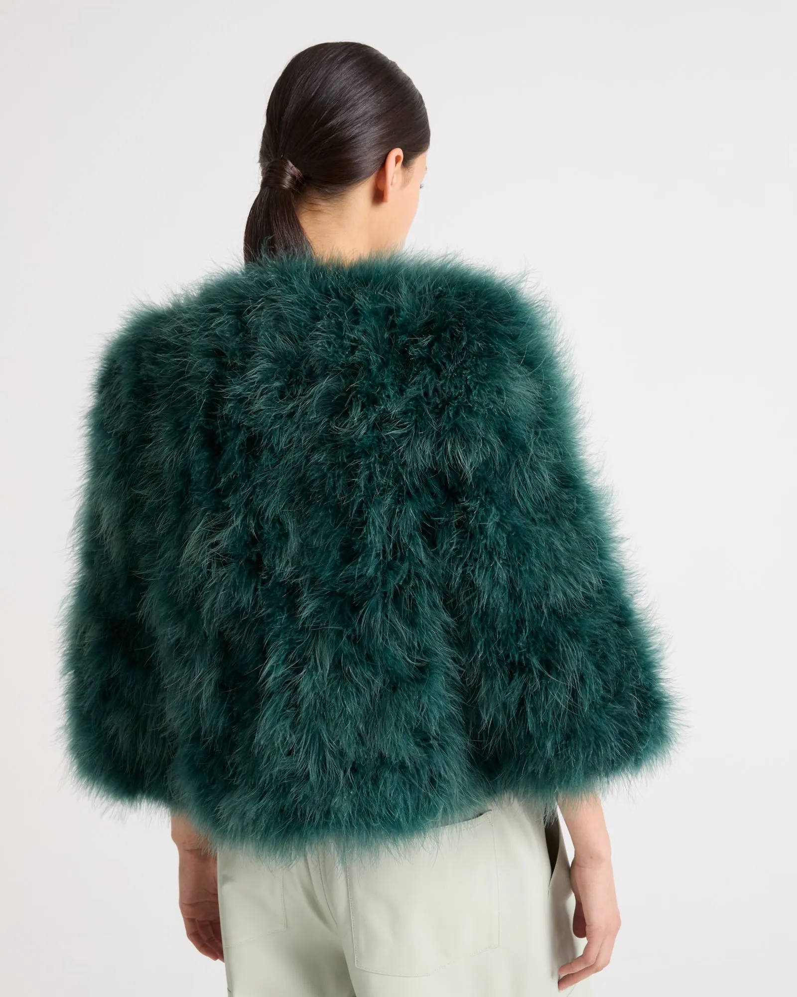 Short feather jacket