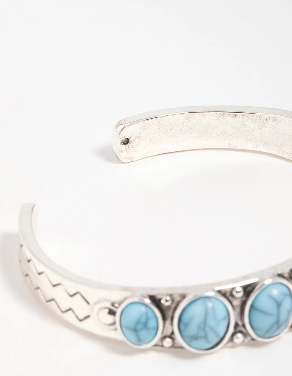 Silver Turquoise Stone Wrist Cuff