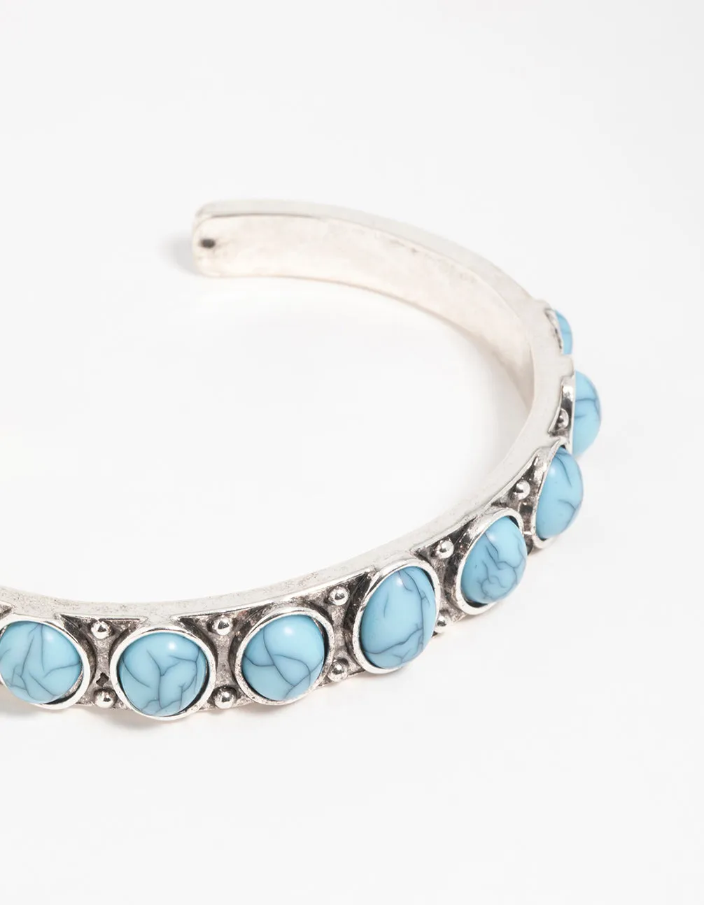Silver Turquoise Stone Wrist Cuff