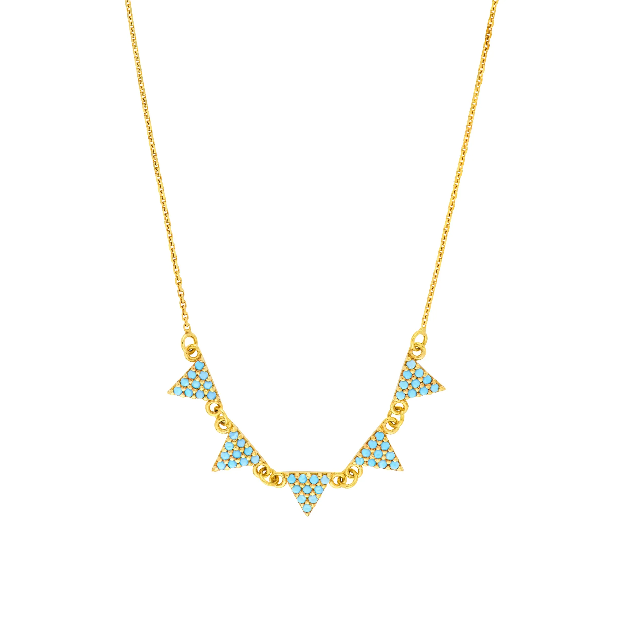 Simulated Turquoise Triangle Necklace