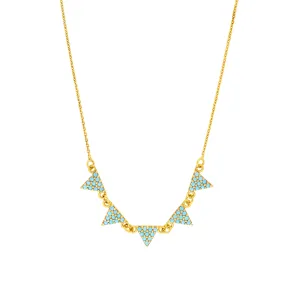Simulated Turquoise Triangle Necklace