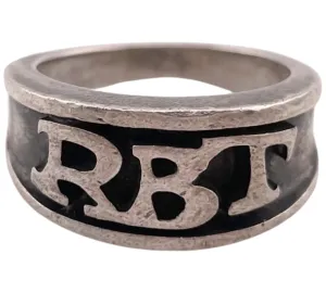 size 6.5 sterling silver 'RBT' initials ring