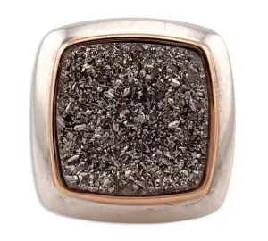 size 8.25 sterling silver gold wash druzy ring