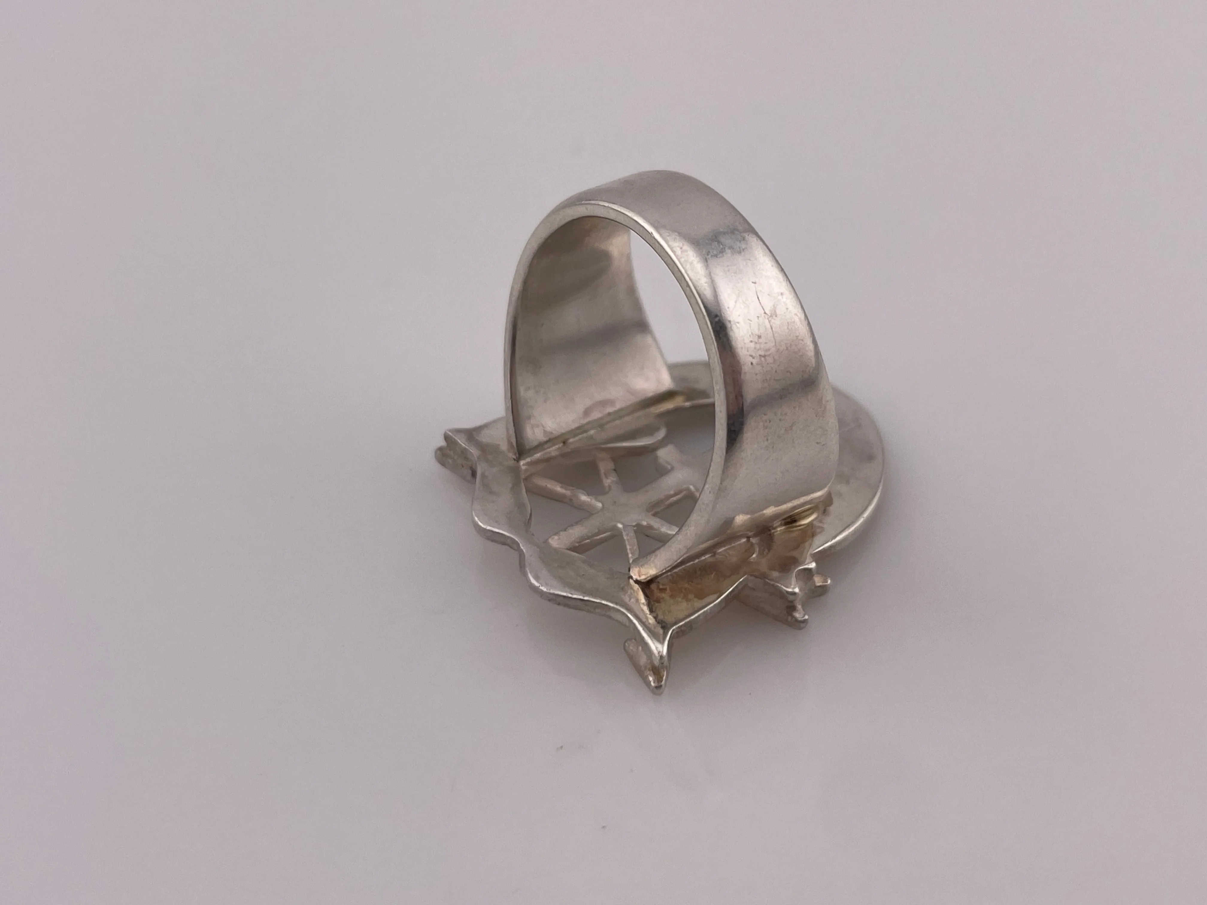 size 9 sterling silver armed forces ring