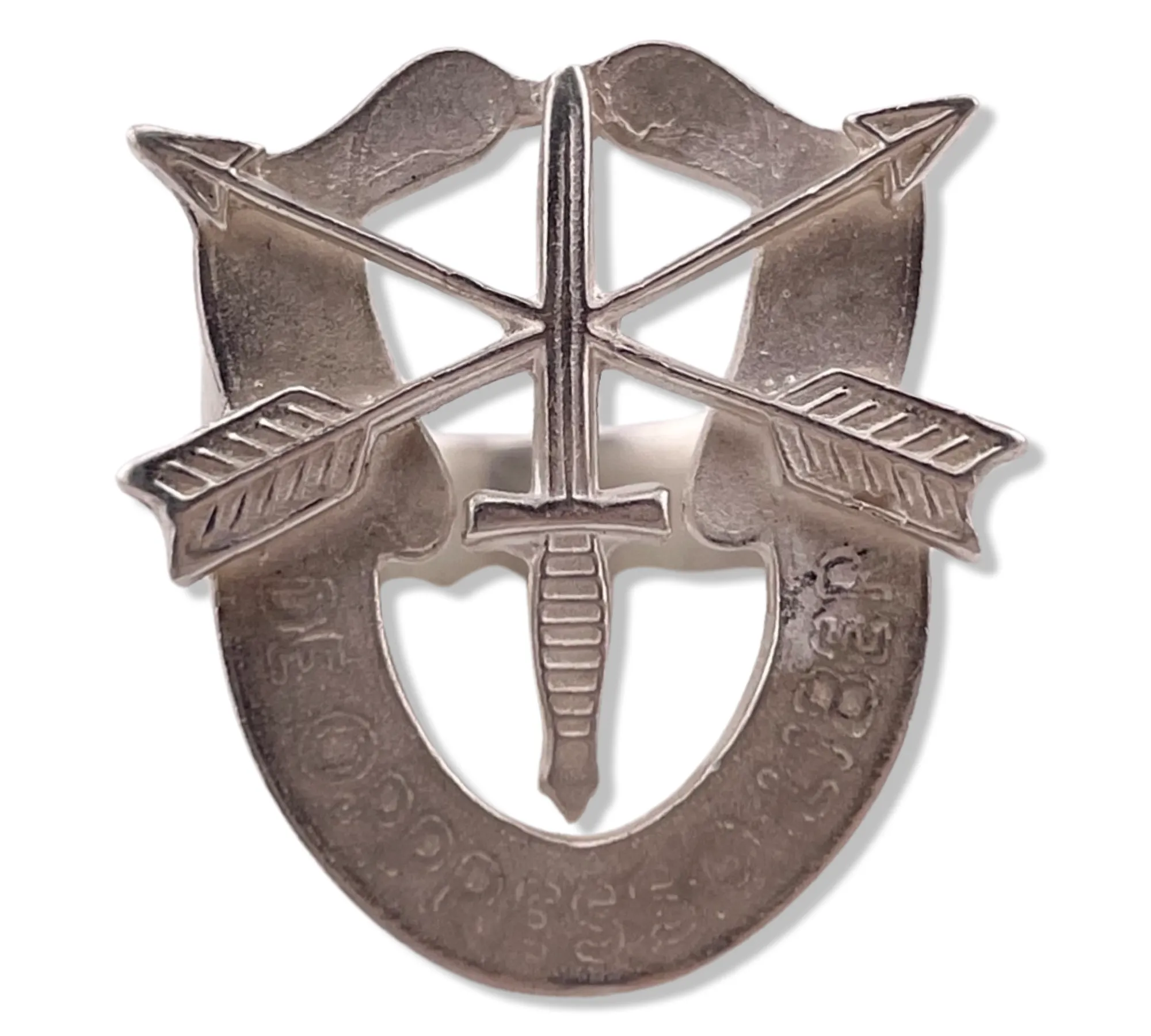 size 9 sterling silver armed forces ring