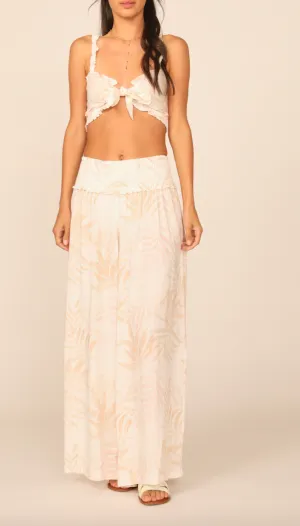 Smocked Waist Wide Leg Pant