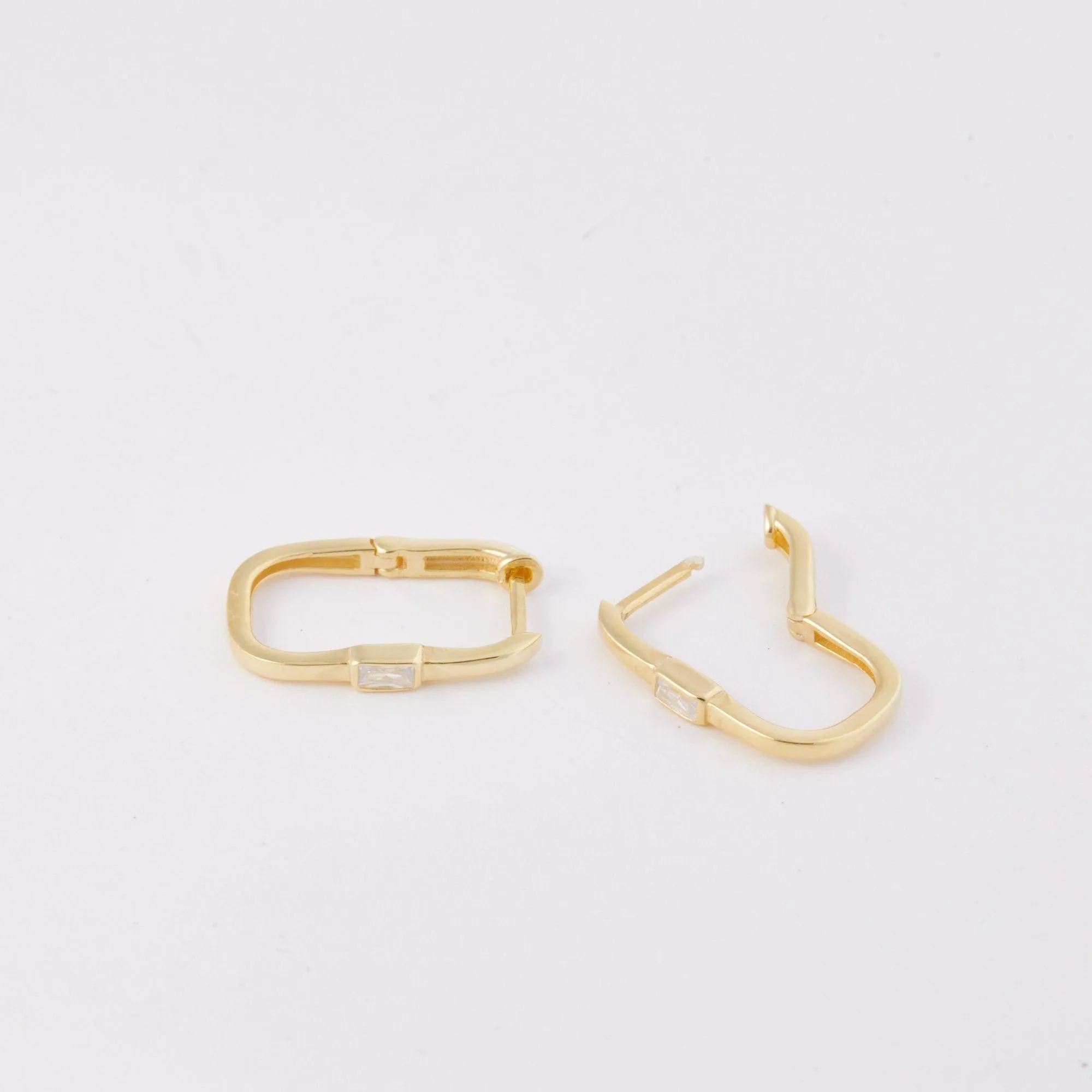Square Hoop Earrings - 18K Gold Vermeil